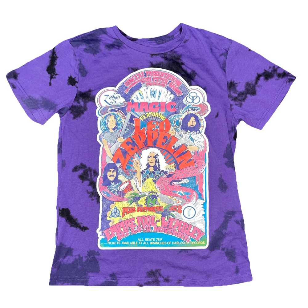 Led Zeppelin Shirt Size Small Purple 100% Cotton Official Electric Magic